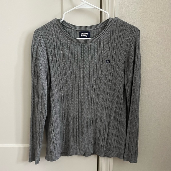 Lands' End Sweaters Chase Lands End Grey Textured Sweater Poshmark